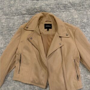 Express Beige Women's Leather Jacket